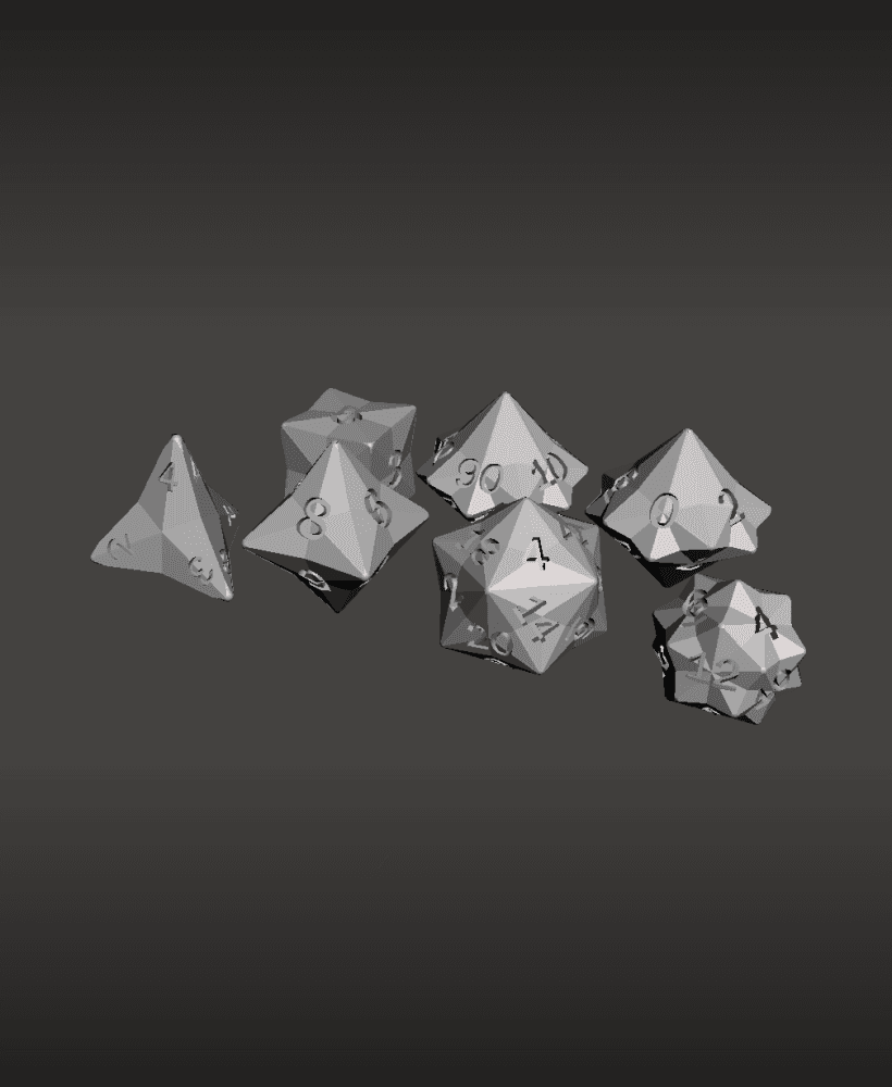 Star Cut Dice Set 3d model