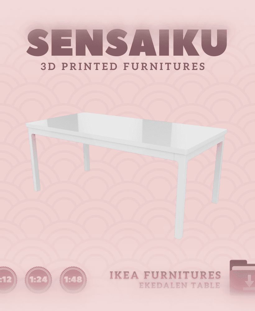 Miniature Replica 03. EKEDALEN Extendable Table 70 7_8 to 94 1_2 for Miniature Dollhouse IKEA 3D Pri 3d model