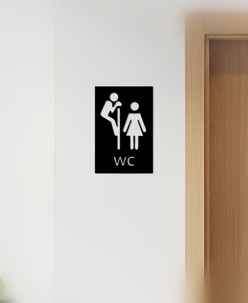 WC, Toilet Sign, Restroom 3d model