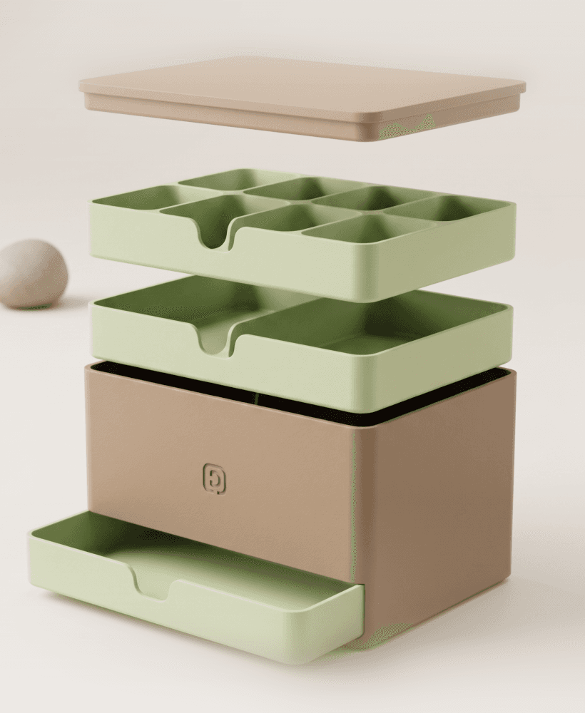 Multi-Level Hidden Compartment Desk Box 3d model