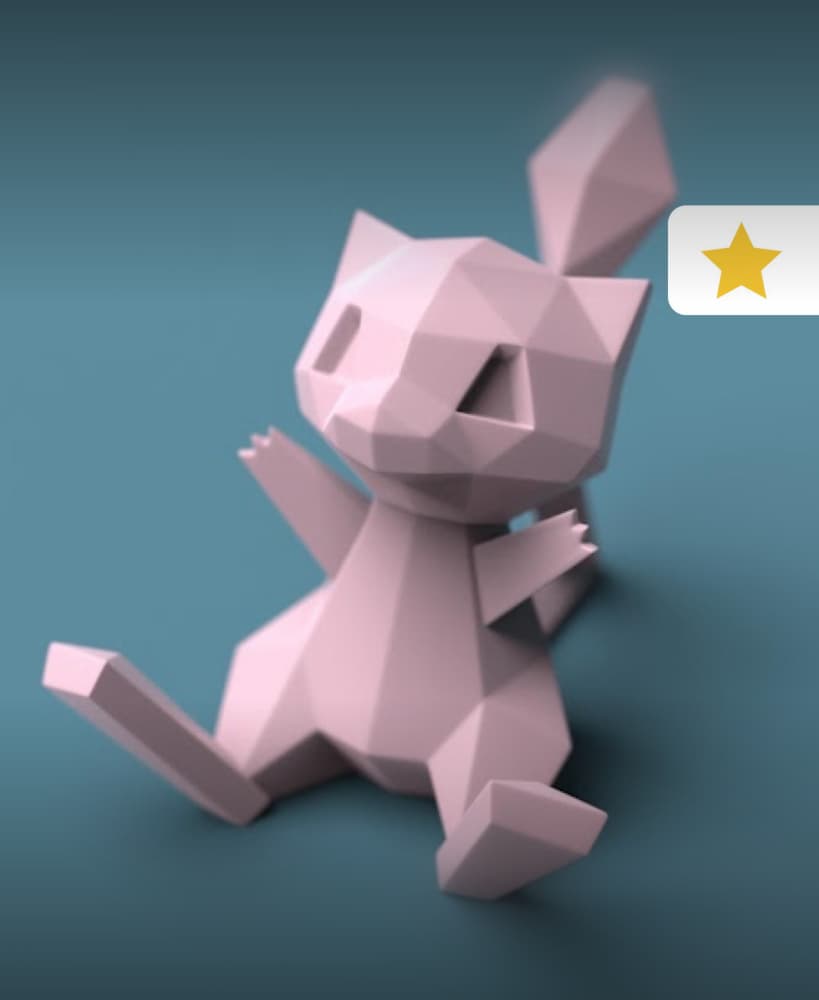 Low-poly Mew 3d model