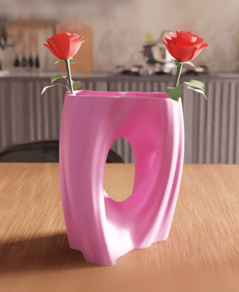 Abstract Twisted Hollow O-Vase Centerpiece 3d model