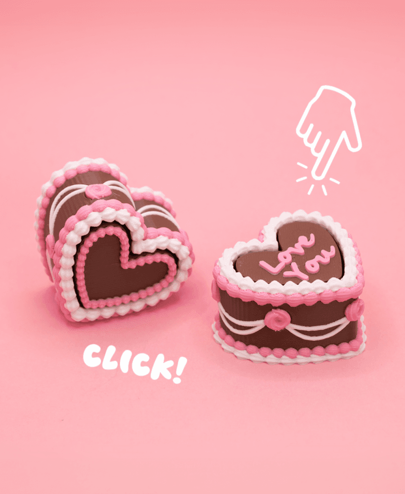 Valentines Vintage Cake Fidget Clicker 3d model