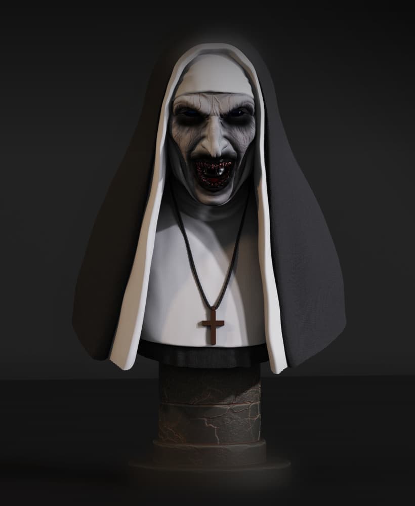 The Nun bust (Pre-Supported) 3d model