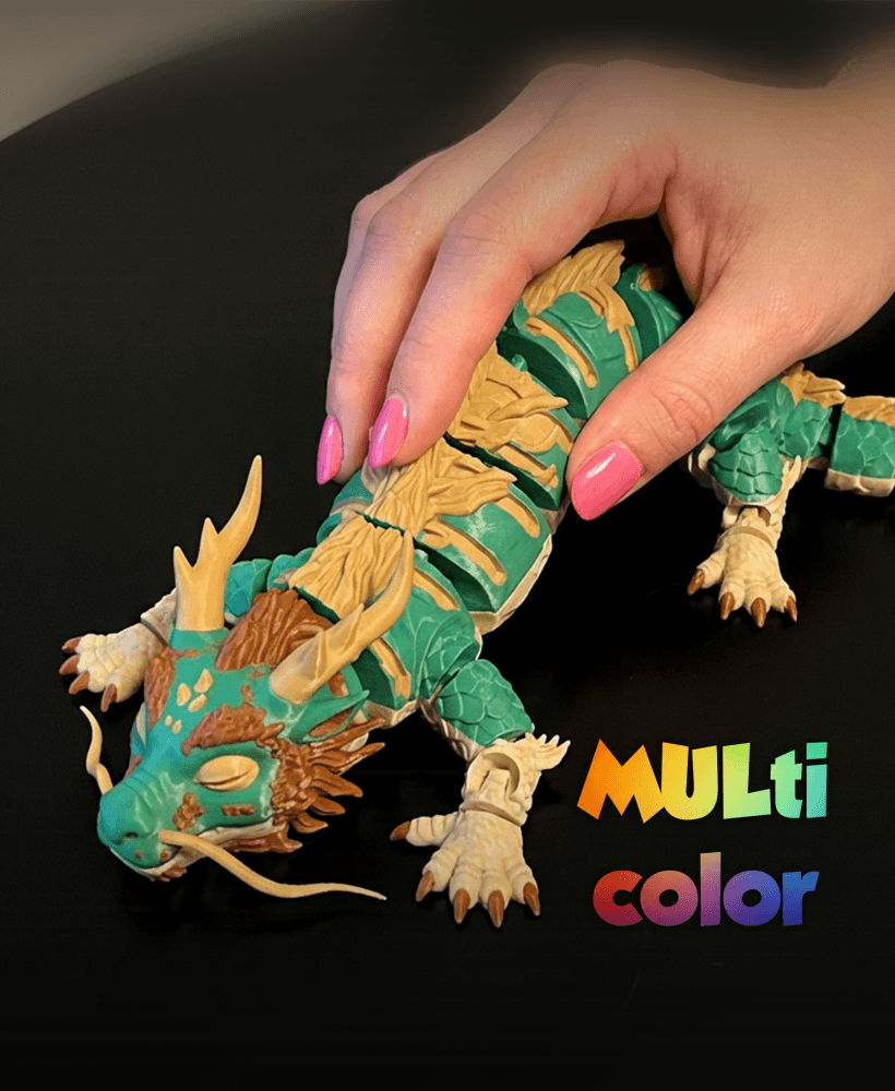 Imperial Dragon Articulated Multi-Color 3MF | Fantasy Model | Bambu Ready 3d model