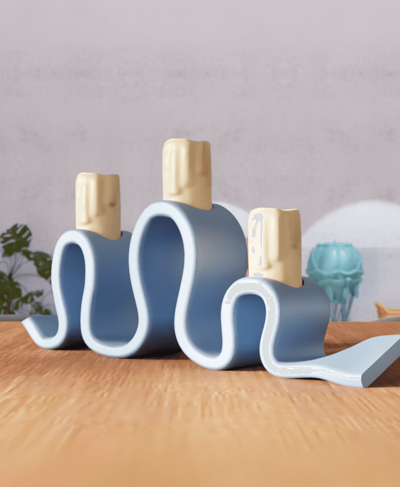 Wavy Candelabra - Artistic Modern Candle Holder 3d model