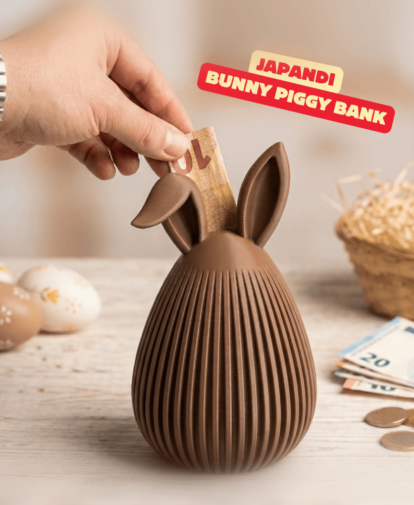 JAPANDI BUNNY PIGGY BANK / MONEY BANK / CUTE EASTER GIFT / EASTER DECOR / MODERN EASTER DECOR 3d model