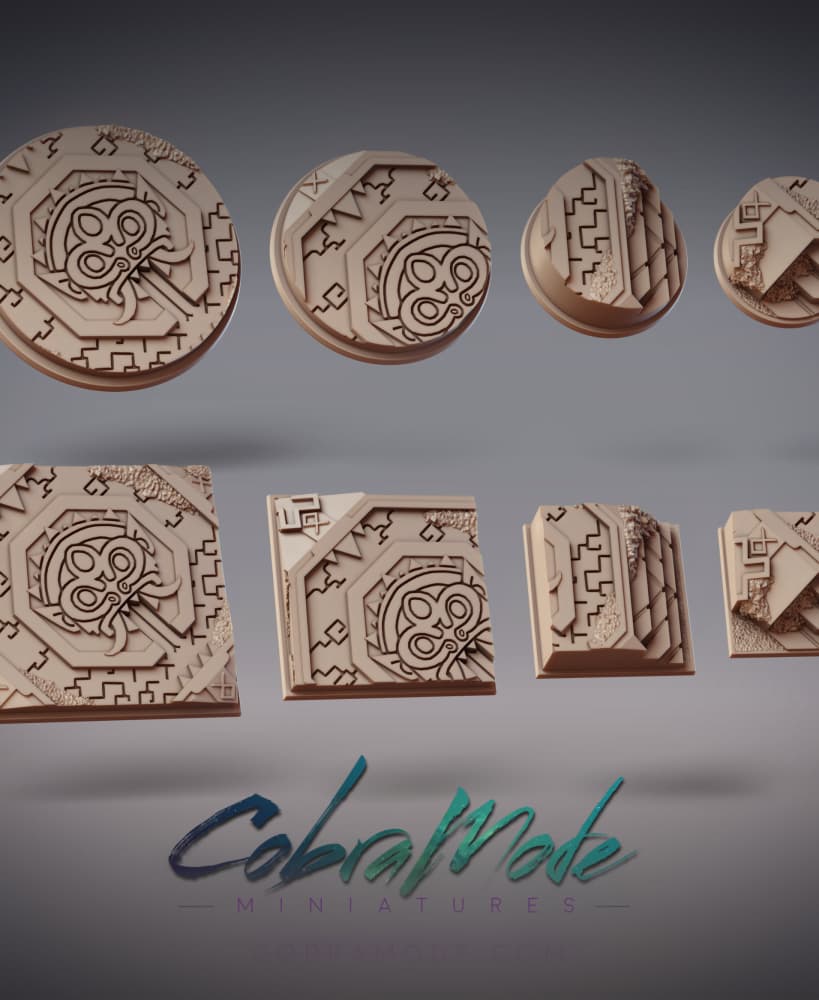 Monkey Platform Base Pack (8pcs) - Round and Square Versions 3d model