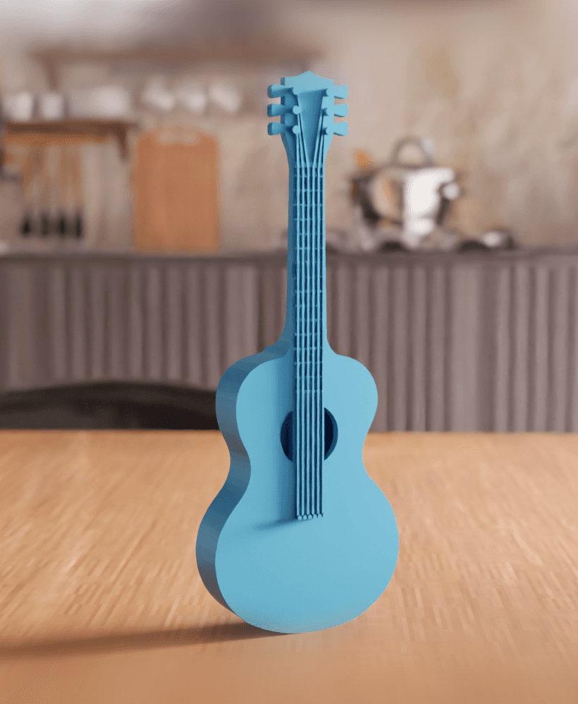 Classical Guitar Decorative Prop Figurine 3d model