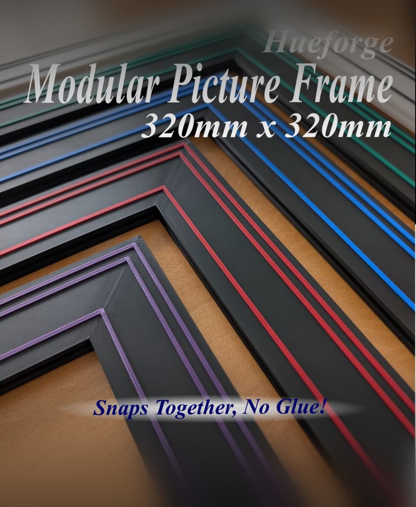 320 x 320mm Modular Picture Frame for Hueforge - TRI TRACK 3d model