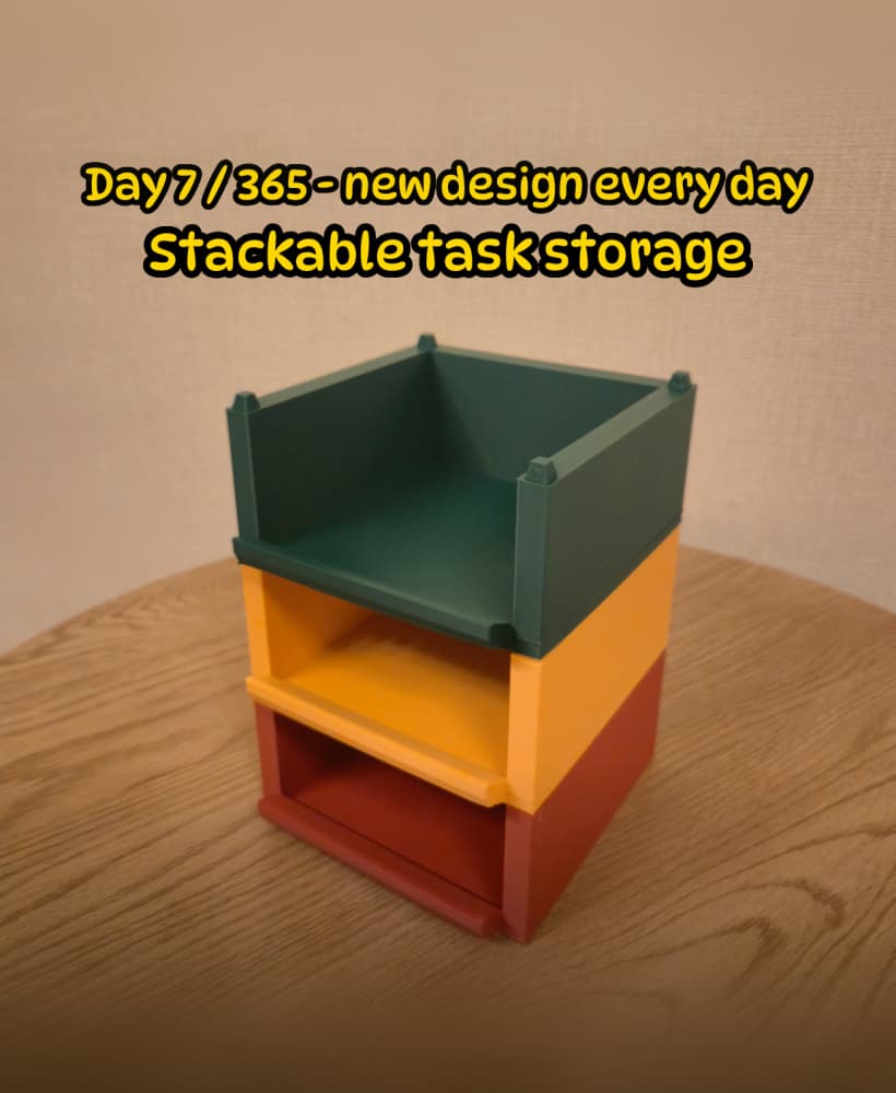 Color-Coded Task Storage Drawers – Stackable Task Selection System 3d model
