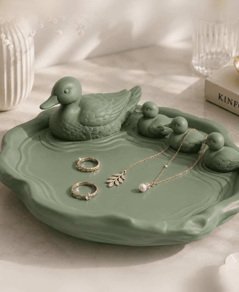 Duck Family Jewelry Tray STL | Cute Duck Ring Dish & Trinket Organizer | Cottagecore Decor 3d model