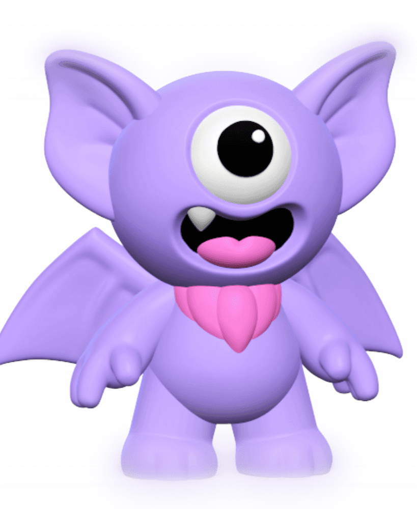 Cute Cryptid Cyclops Bat Kawaii Monster Figure 3d model