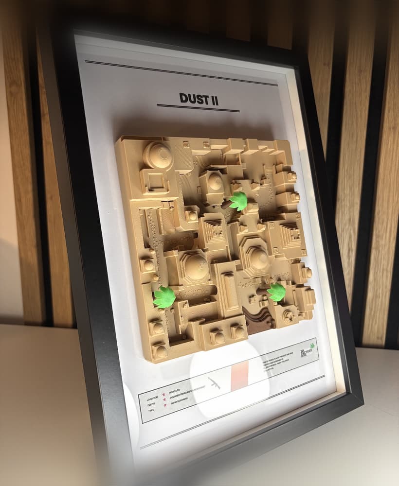3D Printed Gaming Map - Inspired by "Dust2" - Fan Art 3d model