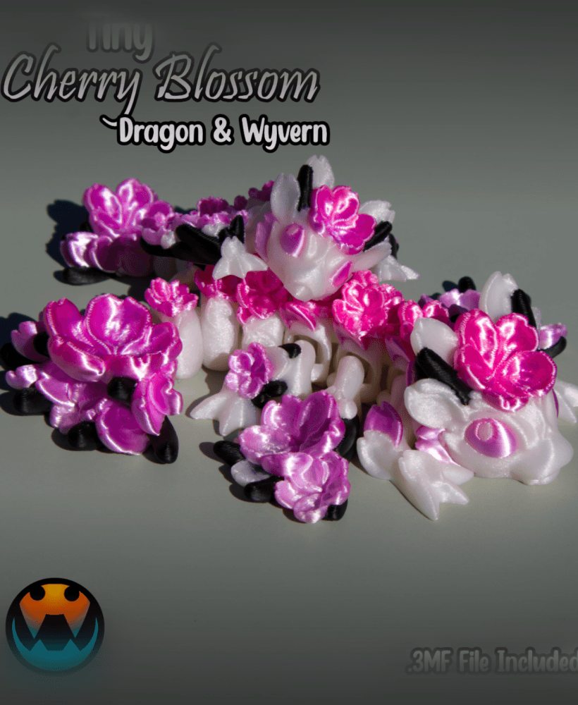 Tiny Cherry Blossom Dragon & Wyvern 3d model