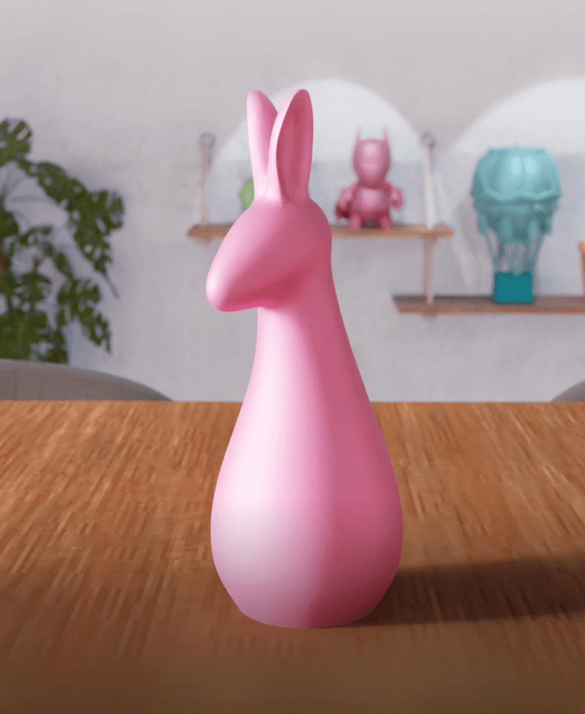 Modern Minimalist Bunny Figure - Elegant Easter & Home Decor 3d model