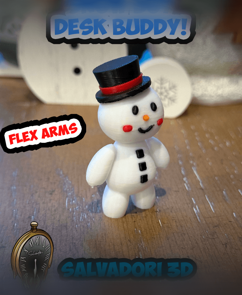 Snow Boy Desk Buddy with Flexi-Arms / Figure 3d model