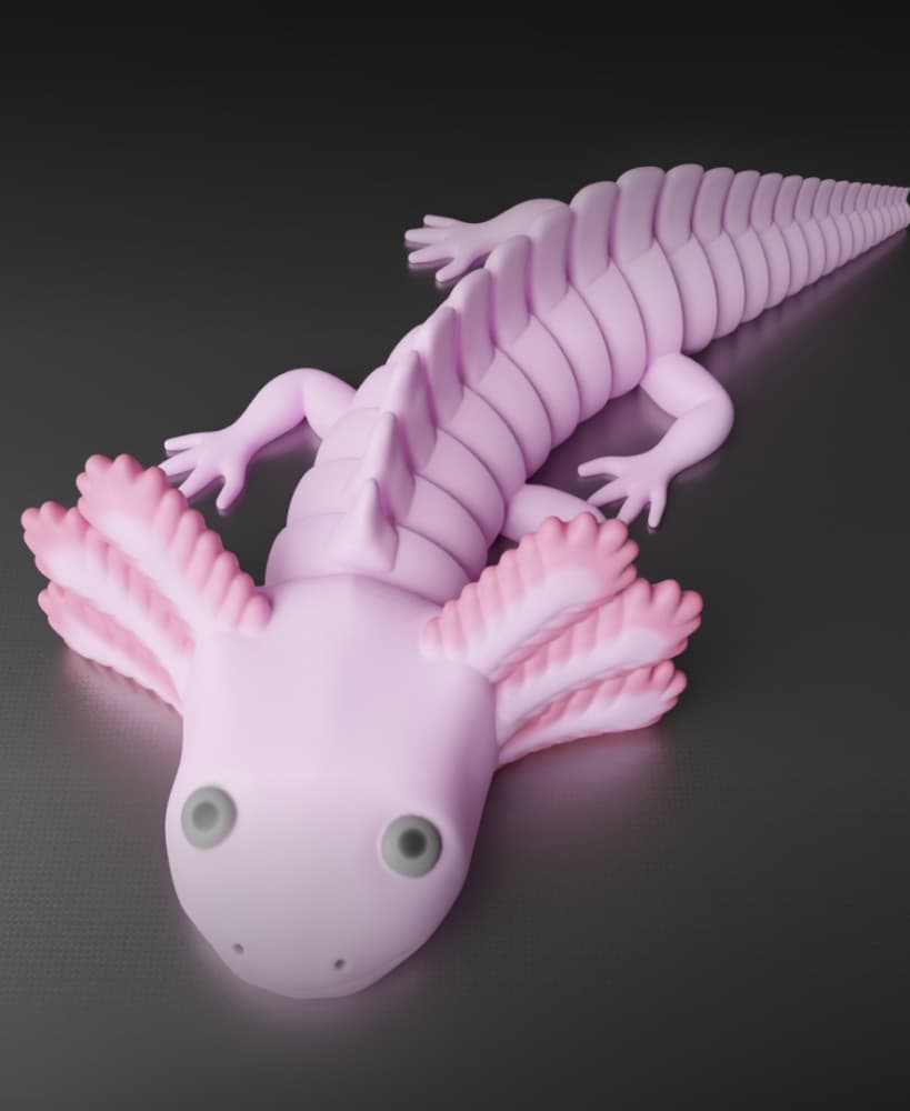 Cute Articulated Axalotl 3d model