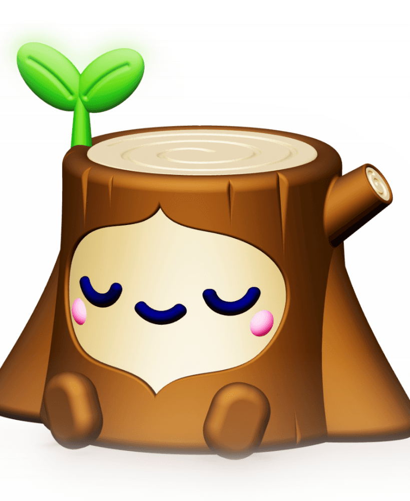 Creature Kin Chipper Figure Cute Tree Stump Art Toy Royalty-Free 3d model