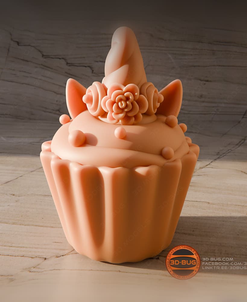 Cupcake in unicorn style 3d model