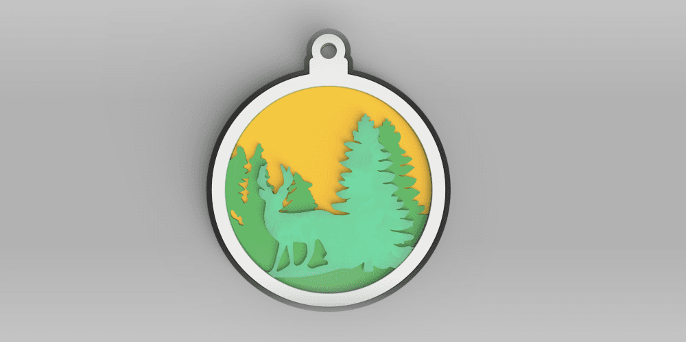 Layered Elk Ornament 3d model