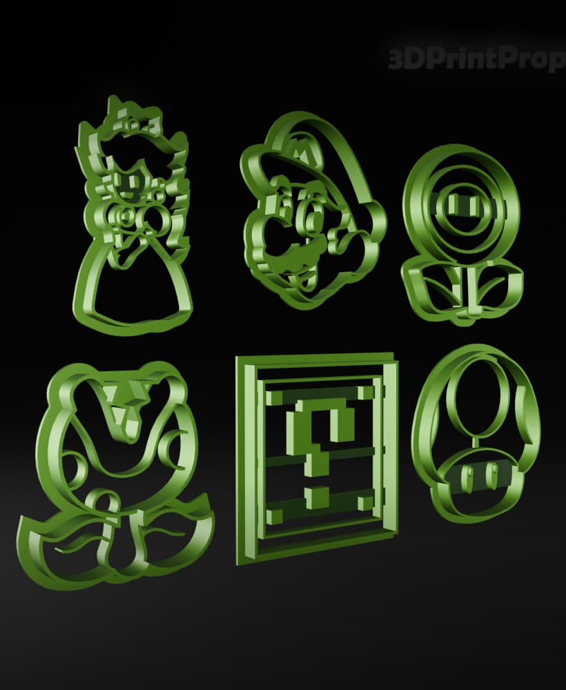 Super Mario Cookie Cutters 3d model