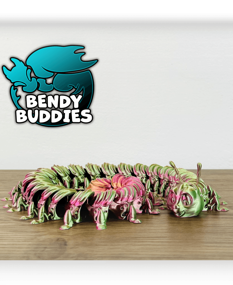 Squiggle Cute Crawler / Centipede Articulated / Print-in-Place Carrion / Worm Insect / Forest Jungle 3d model