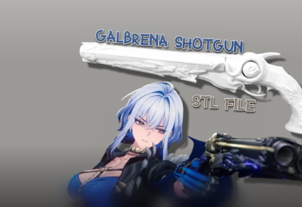 STL File | Wuthering Waves (WUWA) Galbrena Shotgun pistol - weapon for cosplay / prop weapon 3d model