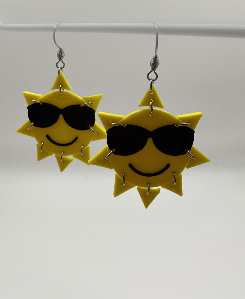 Sun Earrings 3d model