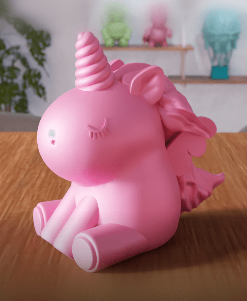 Unicorn Figurine - kawaii nursery decor 3d model