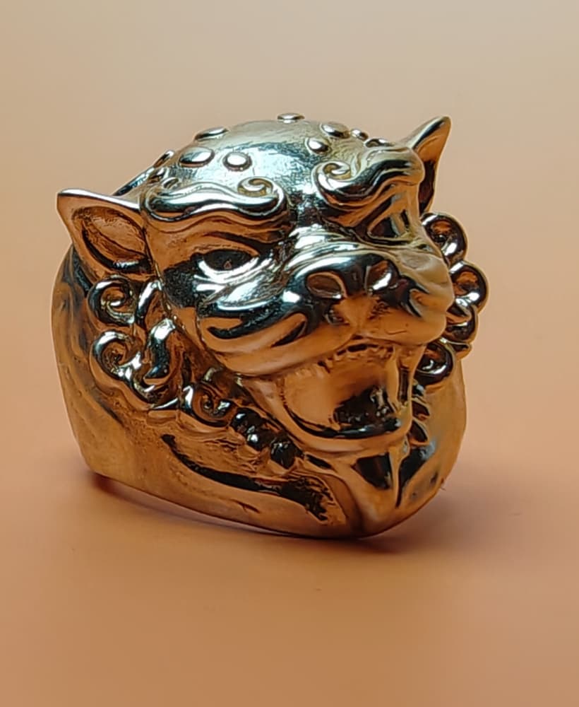 Fu Dog Ring Size 13 Mens 3d model