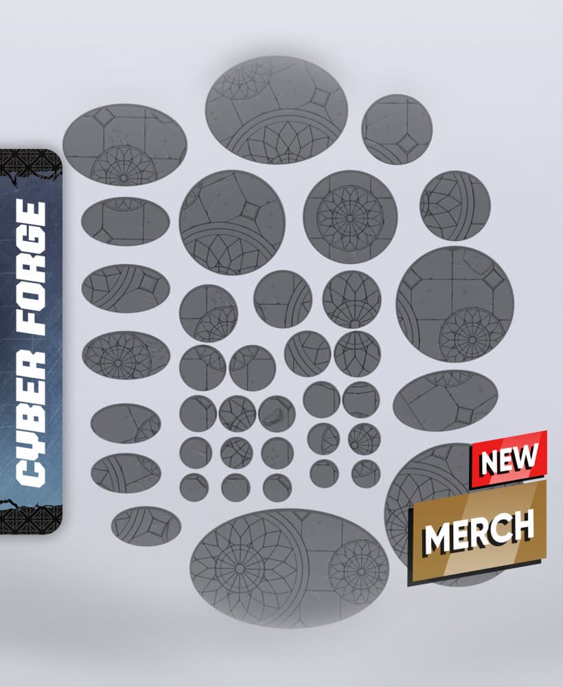 Titan Cry Bases - With Free Cyberpunk Warhammer - 40k Sci-Fi Gift Ideas for RPG and Wargamers 3d model