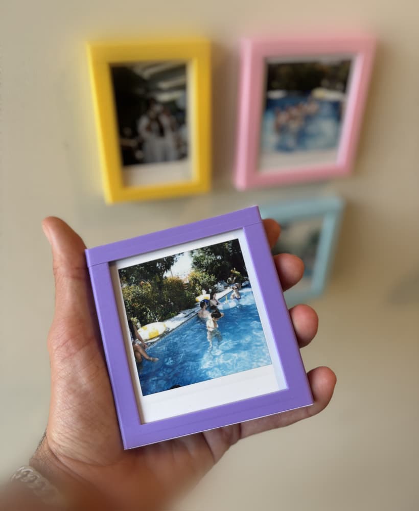3D-Printed Instax Photo Frame Holder (Mini + Square) – Magnetic Display for Up to 10 Photos! 3d model