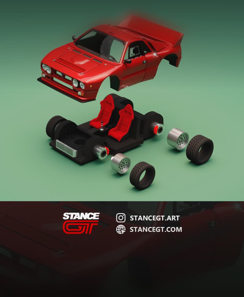 037 Rally Car | Model Kit Car 3d model