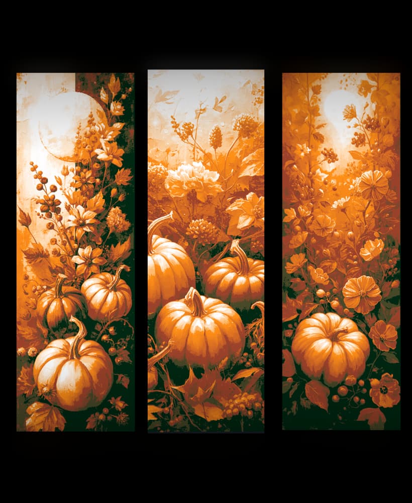 Fall colors and pumpkin season - set of bookmarks 3d model