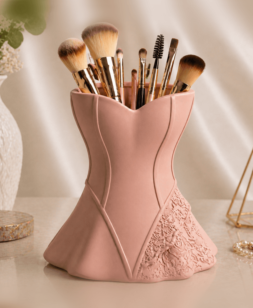 Minimal Corset Makeup Brush Holder STL – Coquette Vanity Organizer 3d model