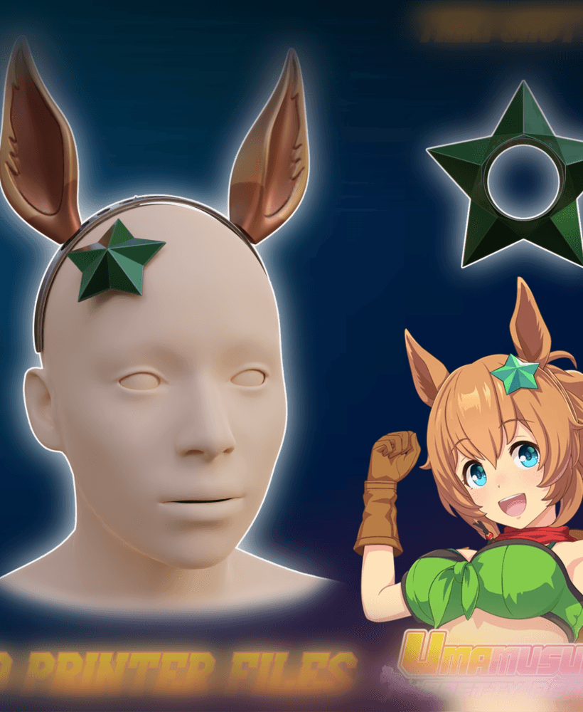 Taiki Shuttle Cosplay Ears and Head Accessories Uma musume: Pretty Derby 3d model