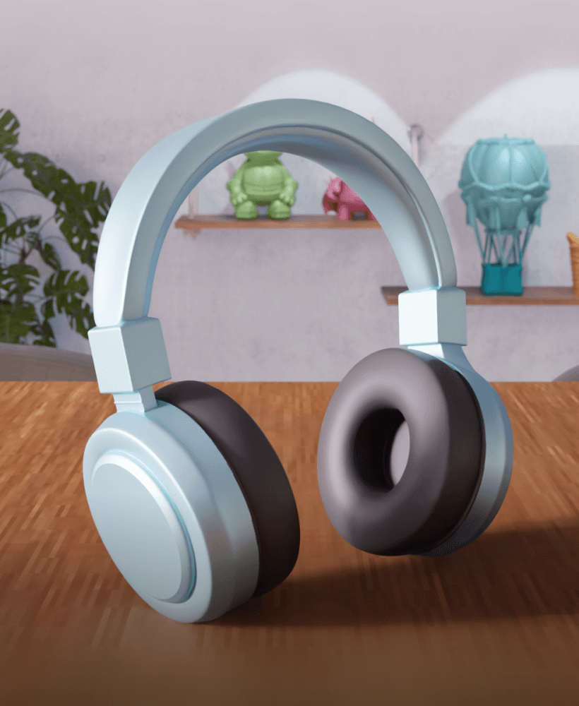 Modern Headphones Figure 3d model