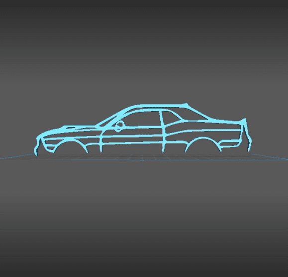 Silhouette Dodge - Car Wall art 3d model