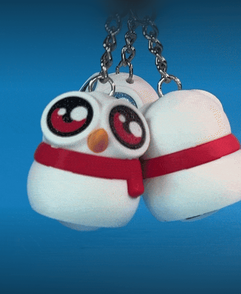 Kawa-Eyes! Snowman (Keychain & Fidget) 3d model