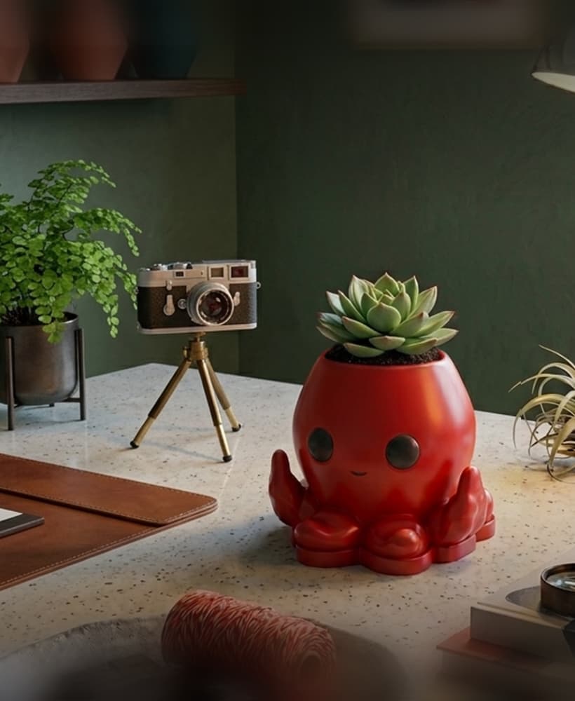Mini Octopus Animal Planter 3d model