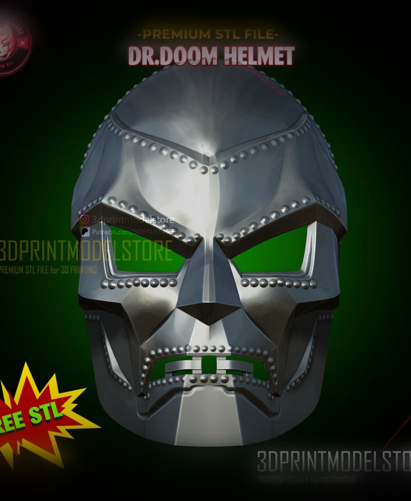 Dr Doom Mask - Marvel Doctor Doom Helmet - Cosplay Props - FREE STL 3d model