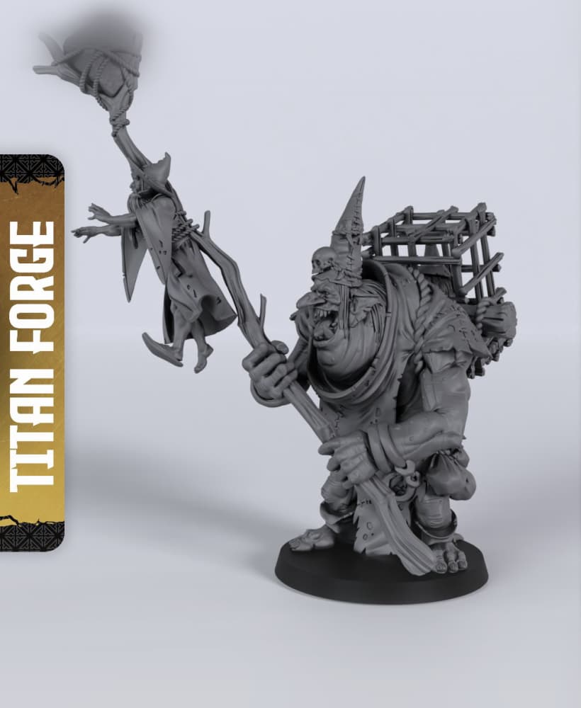 Troll Wizard Jailer - With Free Dragon - 5e DnD Inspired for RPG and Wargamers 3d model