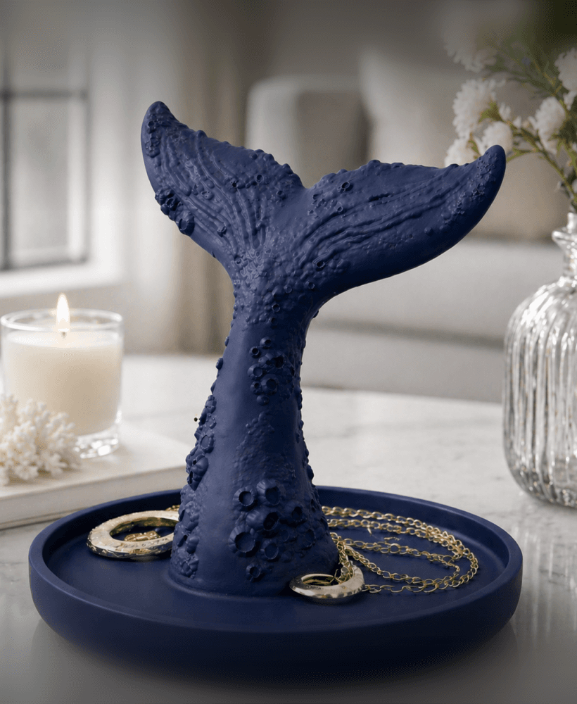 Whale Tail Jewelry Tray STL – Ocean Ring Dish & Coastal Vanity Organizer 3d model