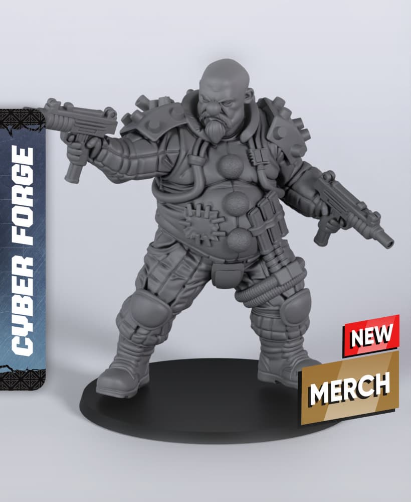 Fat Fat - With Free Cyberpunk Warhammer - 40k Sci-Fi Gift Ideas for RPG and Wargamers 3d model