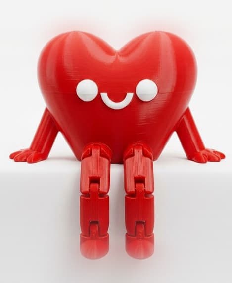Cute Heart Buddy V2 - Articulated Valentines Gift 3d model