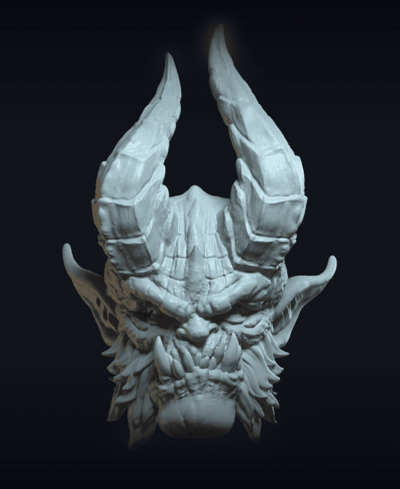 Demonv1 - Custom Action Figure Head 3d model