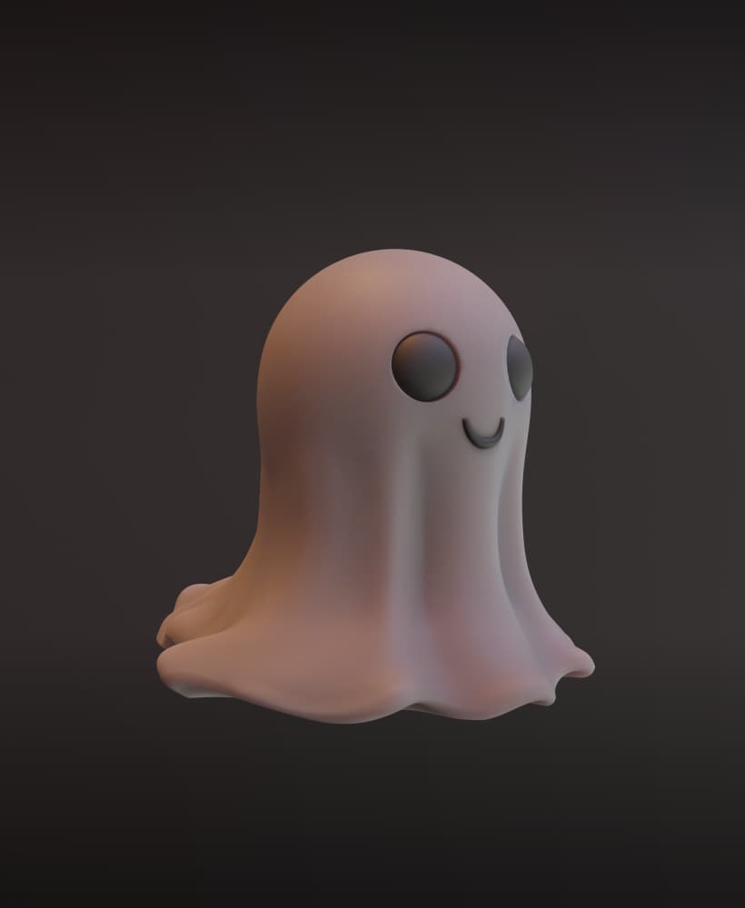 Cute Octopus Ghost 3d model