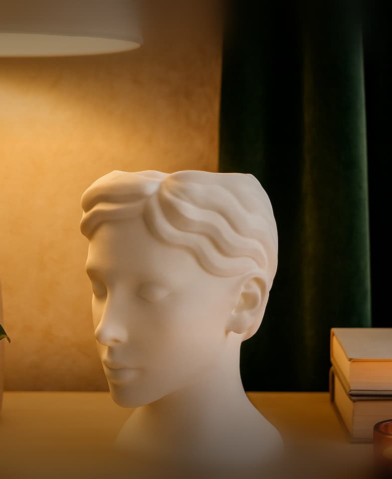 Musea Vase – Sculptural Bust-Inspired Home Decor 3d model