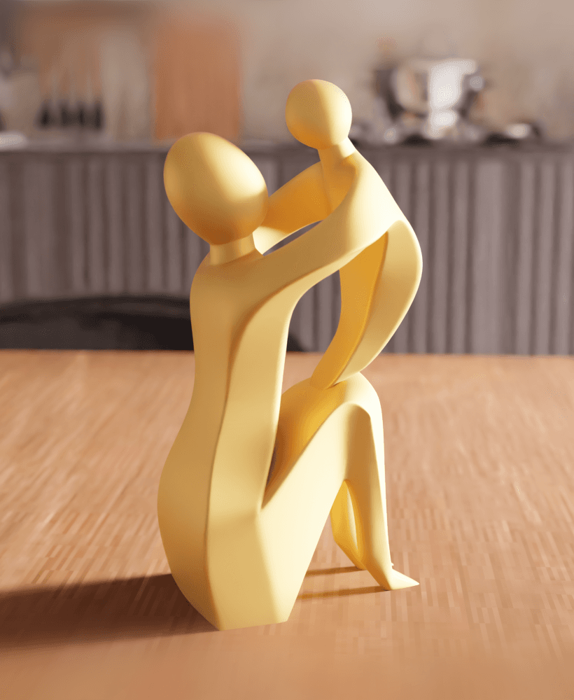 Abstract Parent and Child Sculpture 3d model